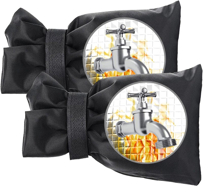 Actgan Outdoor Faucet Covers for Winter, 8.3"H x 6"W Thickened Outside Garden Faucet Socks for Freeze Protection, Reusable Insulated Faucet Covers, 2 Pack, Black - Image 1